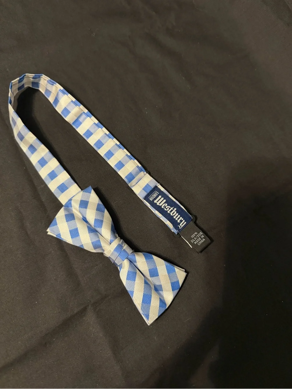 Westbury Kids Blue Gingham Bow Tie